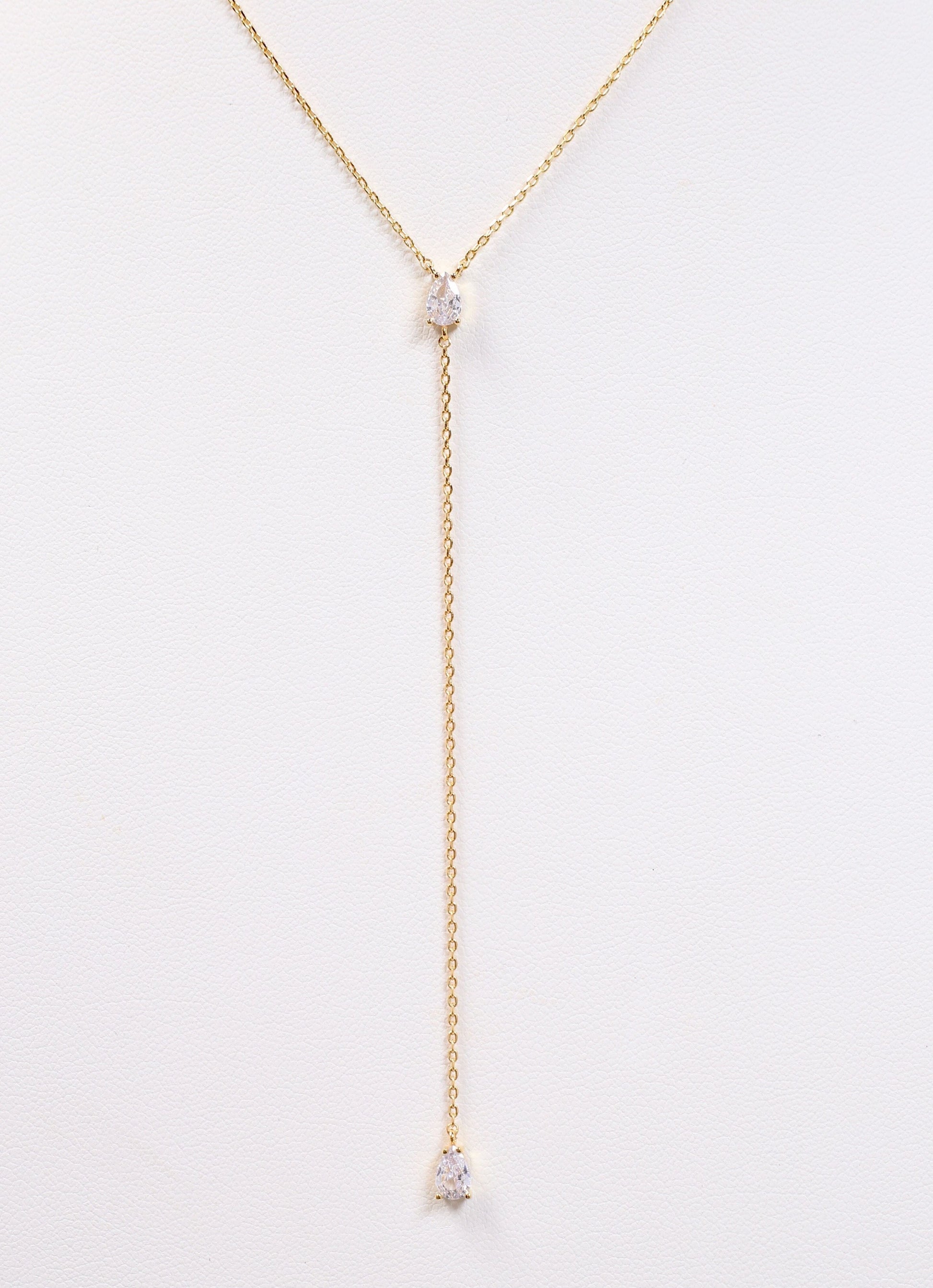 Westmount CZ Y Necklace GOLD - Caroline Hill