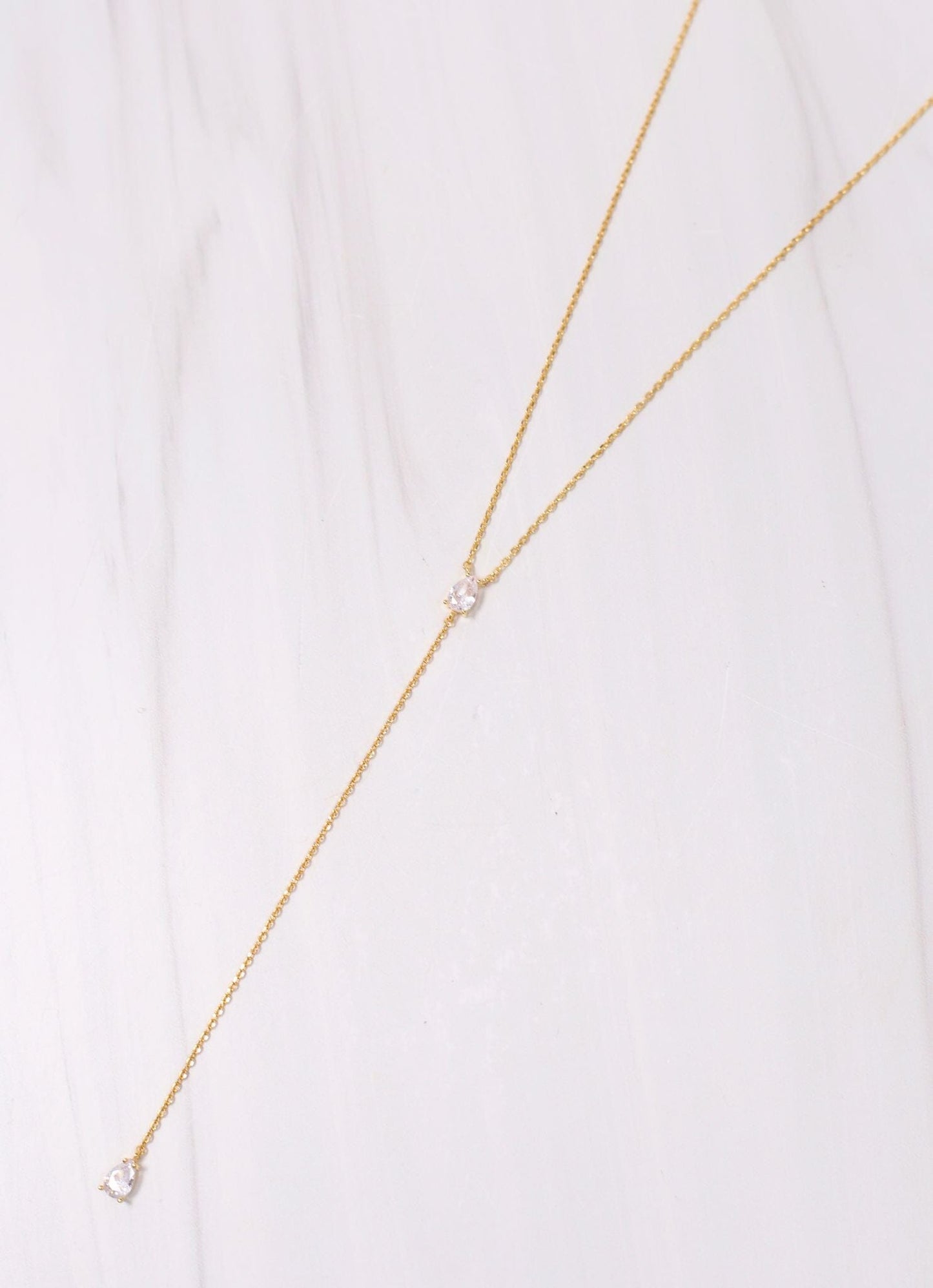 Westmount CZ Y Necklace GOLD - Caroline Hill