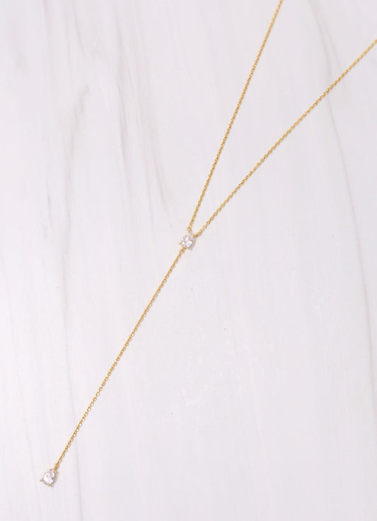 Westmount CZ Y Necklace GOLD - Caroline Hill