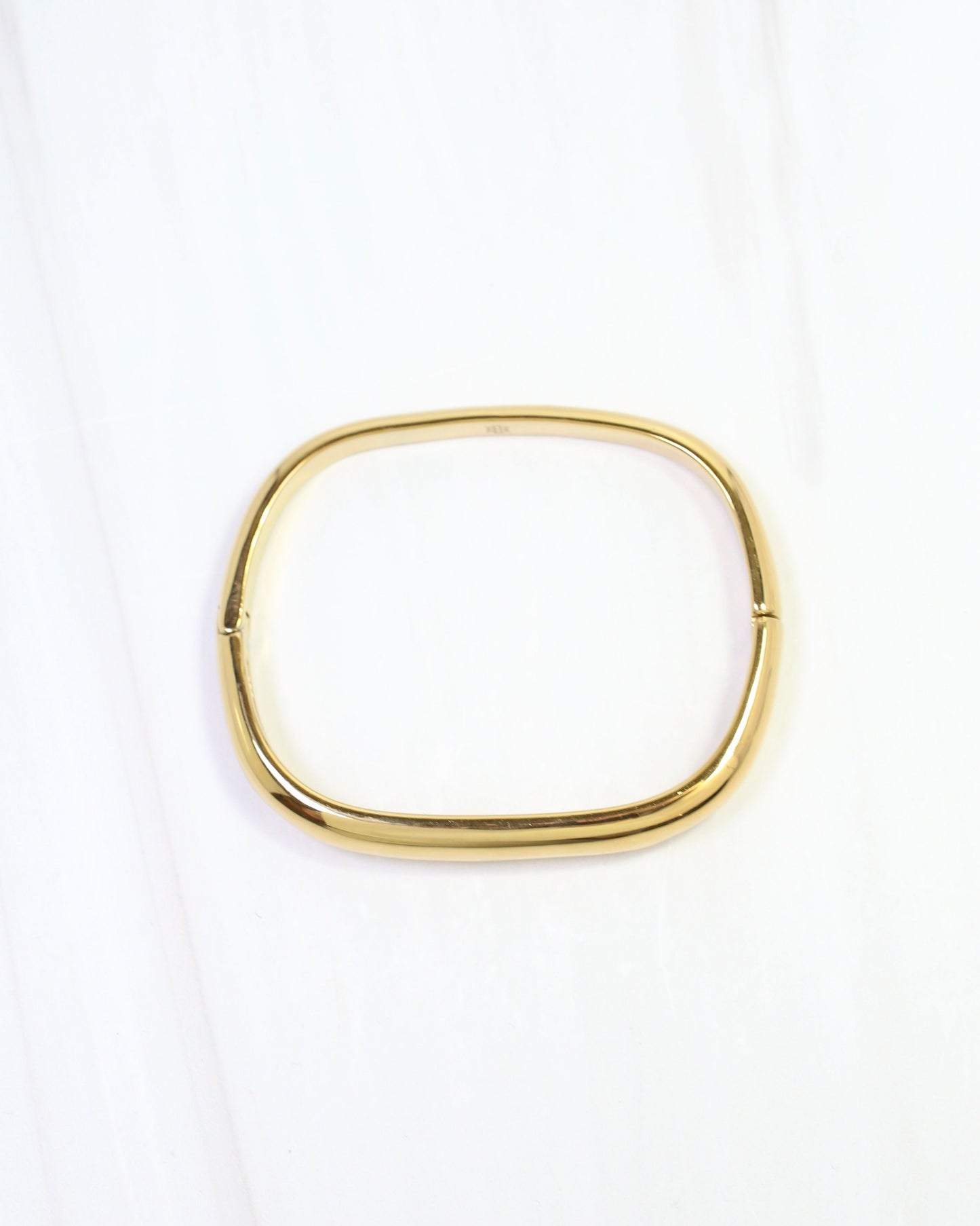 Cynthia Square Hinged Bangle Bracelet WP Gold