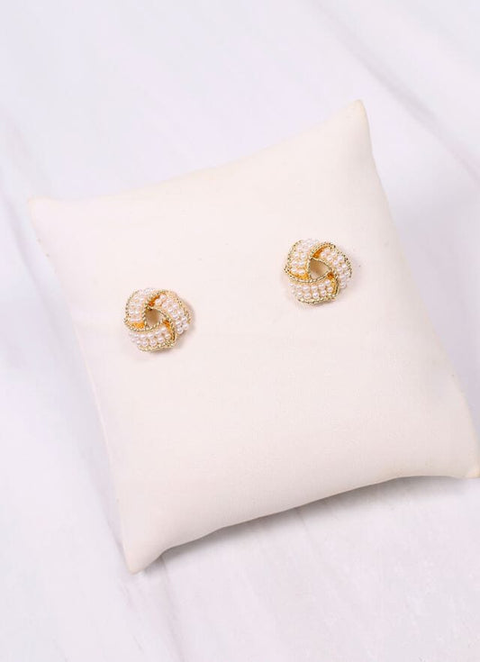 Wherry Pearl Knot Earring GOLD - Caroline Hill