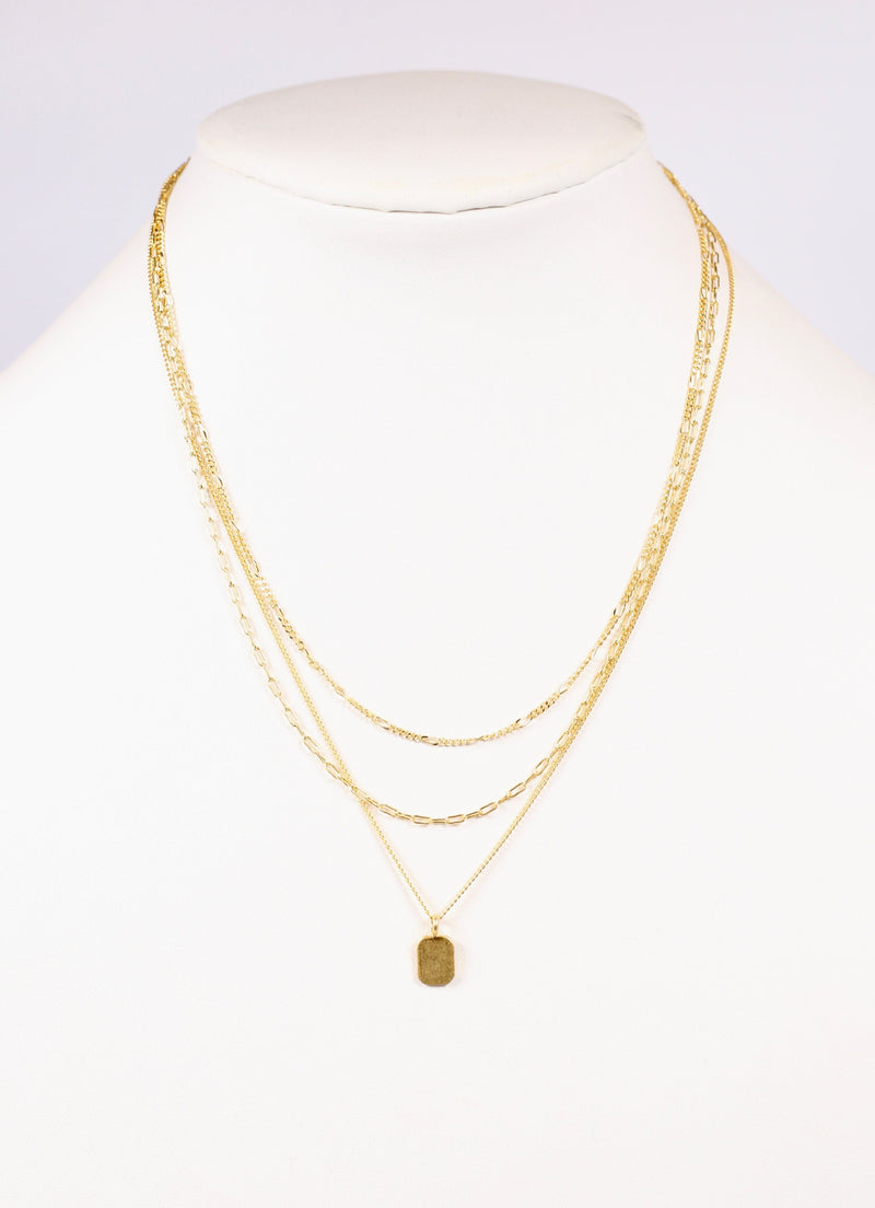 Wilsonia Layered Necklace with Charm GOLD - Caroline Hill