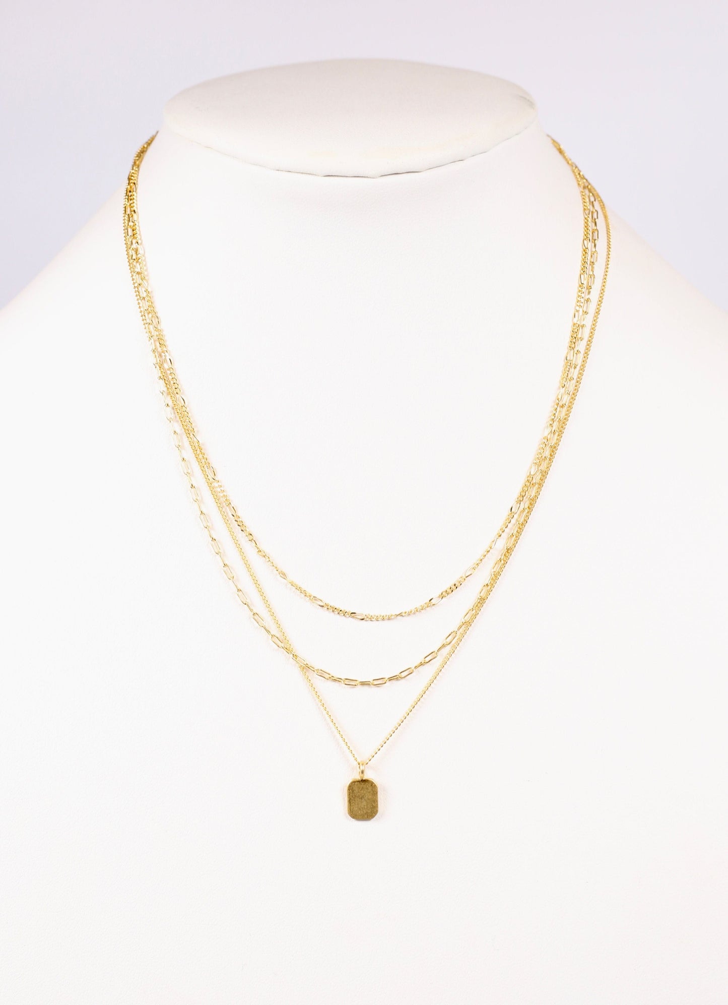 Wilsonia Layered Necklace with Charm GOLD - Caroline Hill