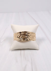 Winsloe Textured Cuff Bracelet SHINY GOLD - Caroline Hill
