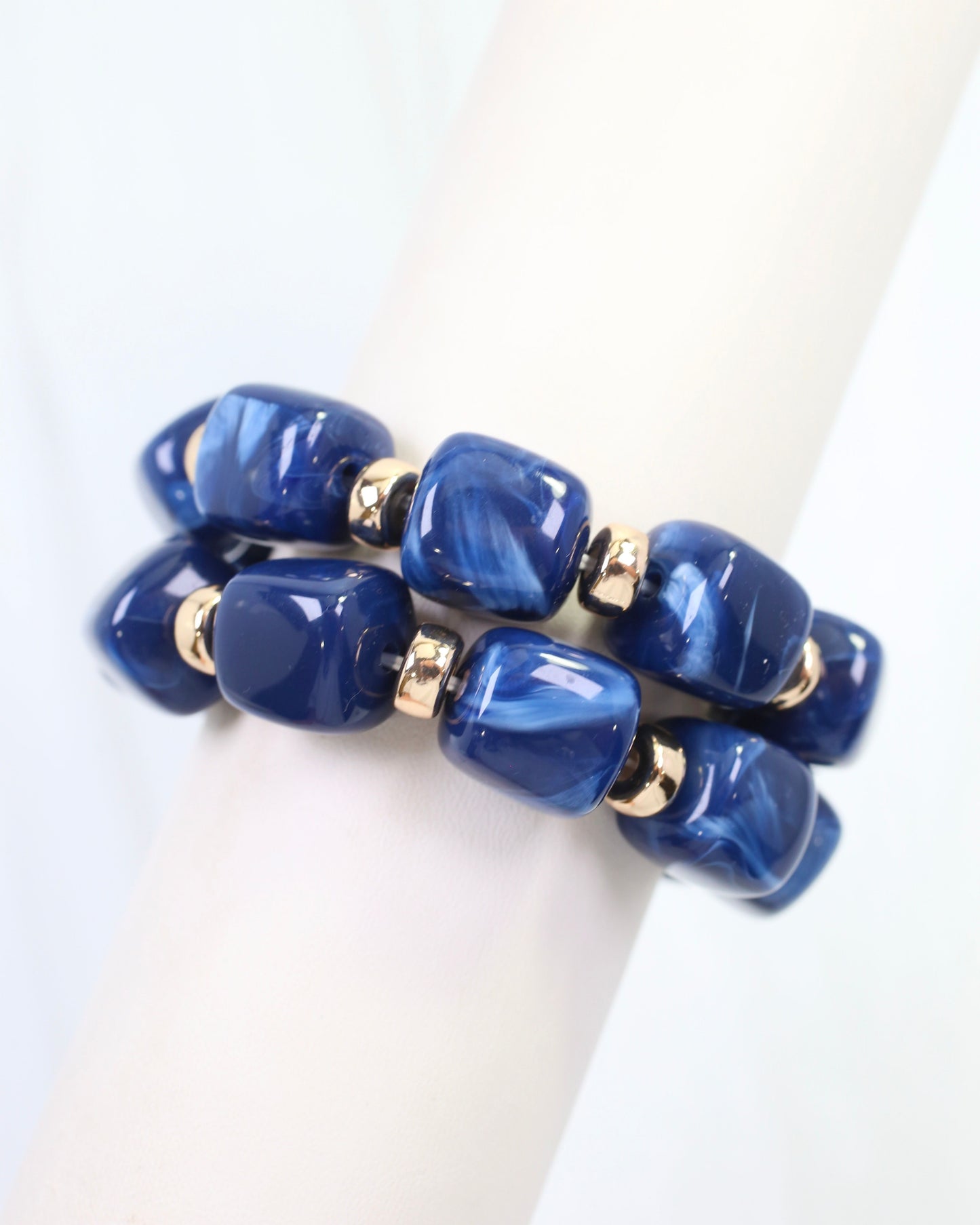 Raquel Beaded Bracelet Set Navy