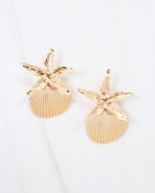 Padua Sealife Drop Earring WR Gold