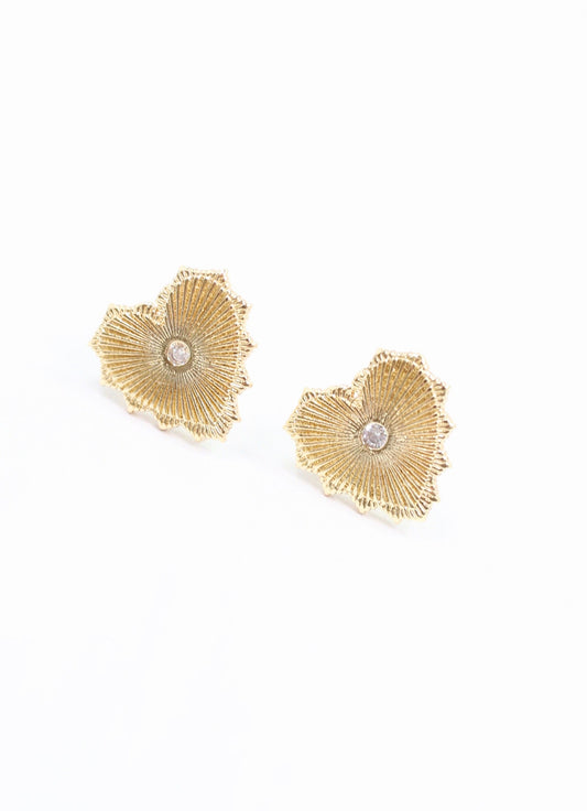 Ronald Heart Stud Earring Gold