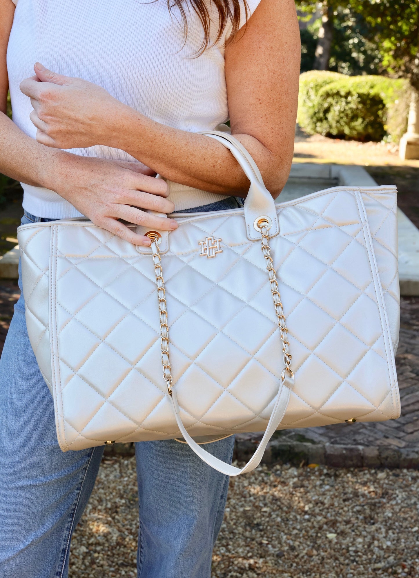 Melissa Tote Bag Pearl Quilted LD