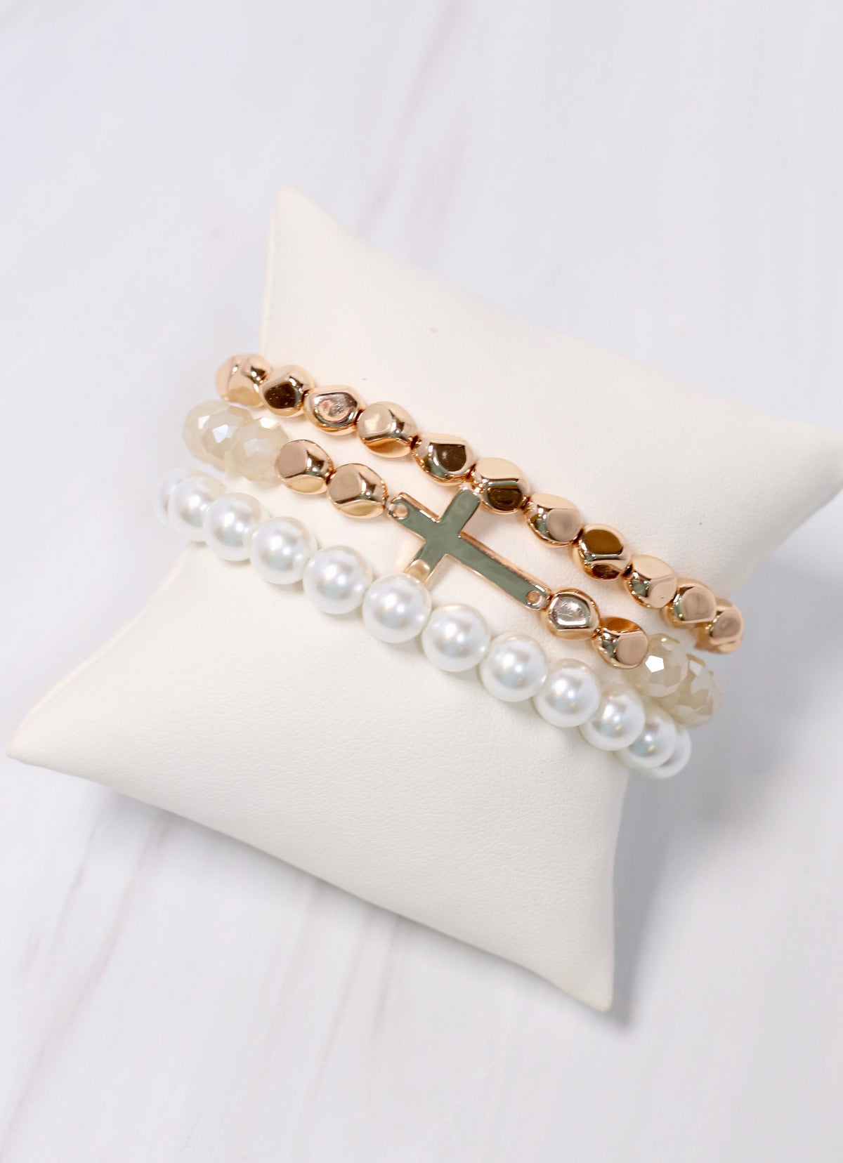 Wynton Pearl Bracelet Set GOLD - Caroline Hill