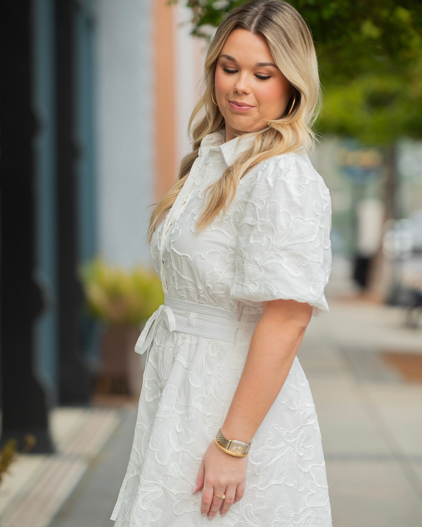 Aven Floral Embroidery Shirt Dress