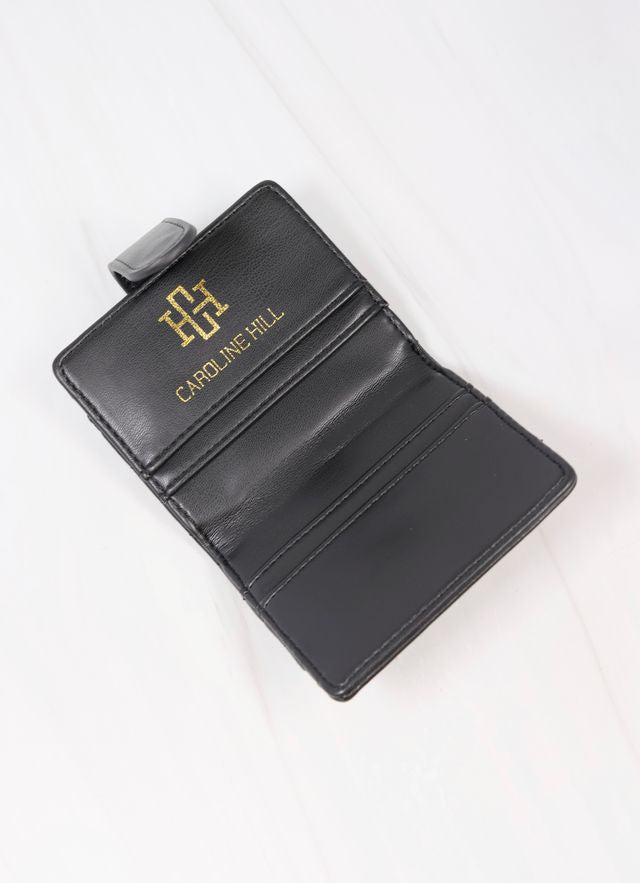 Tate Card Holder Wallet Black V Quilted