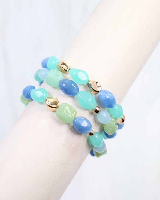 Silver Springs Beaded Bracelet Set Turquoise