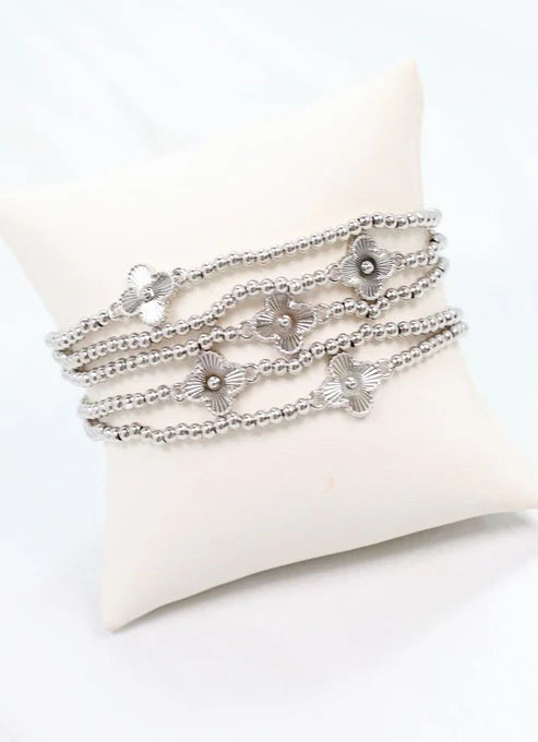 Branden Clover Bracelet Set SILVER