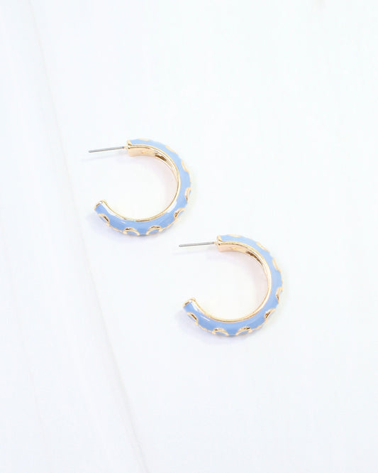 Kaylene Horsebit Hoop Earring Blue