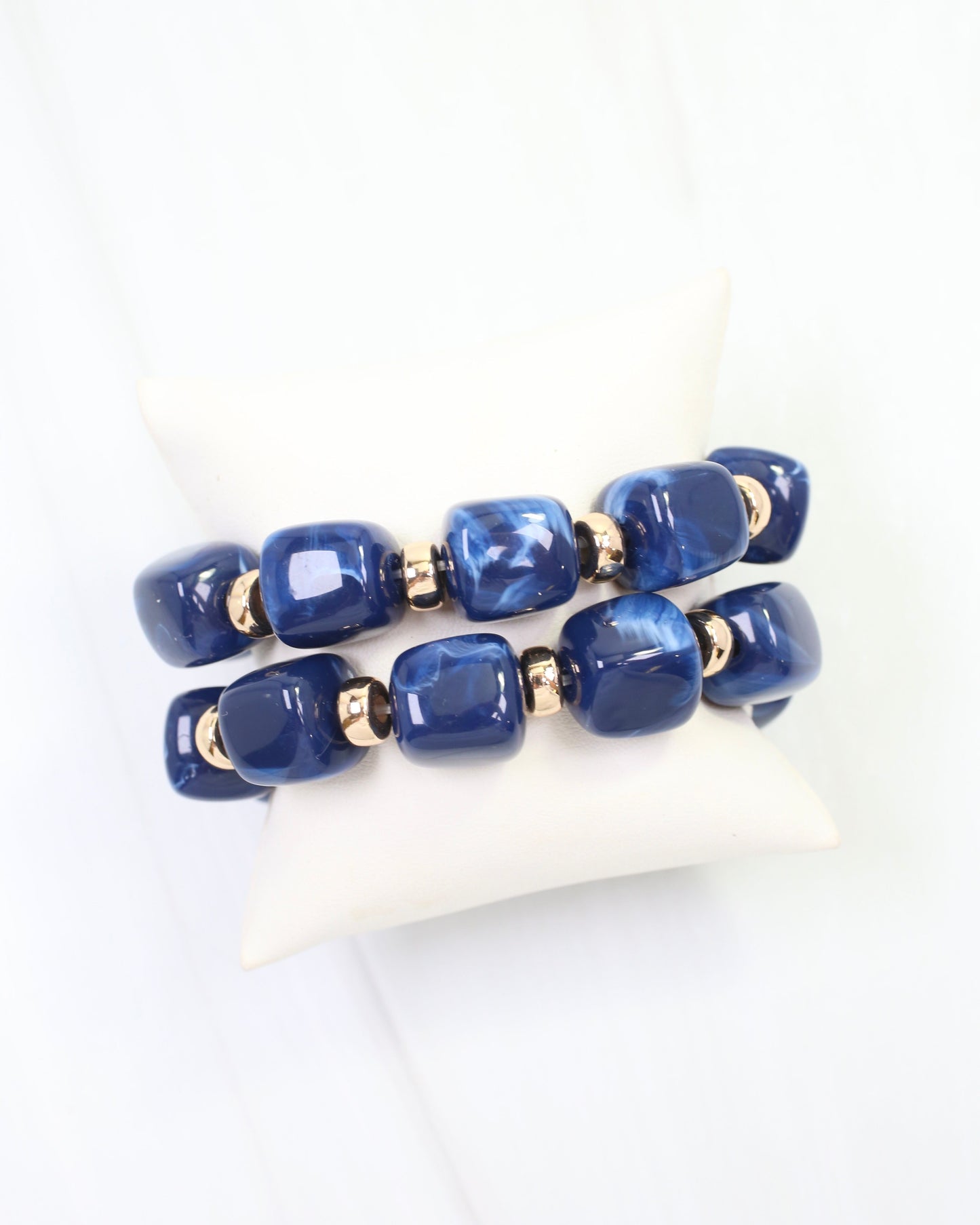 Raquel Beaded Bracelet Set Navy