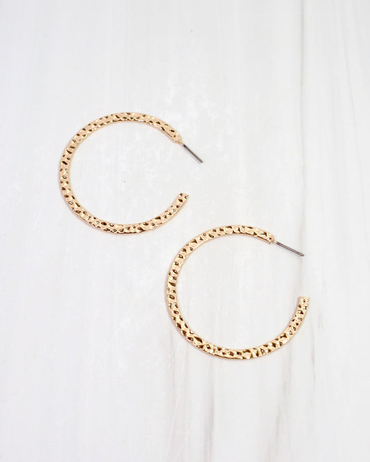 Tristan Textured Hoop Gold