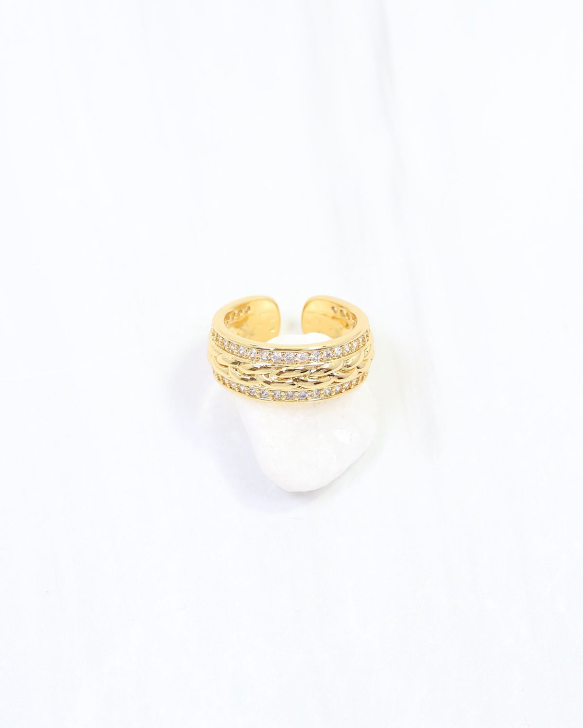 Nika CZ Rope Ring WR Gold