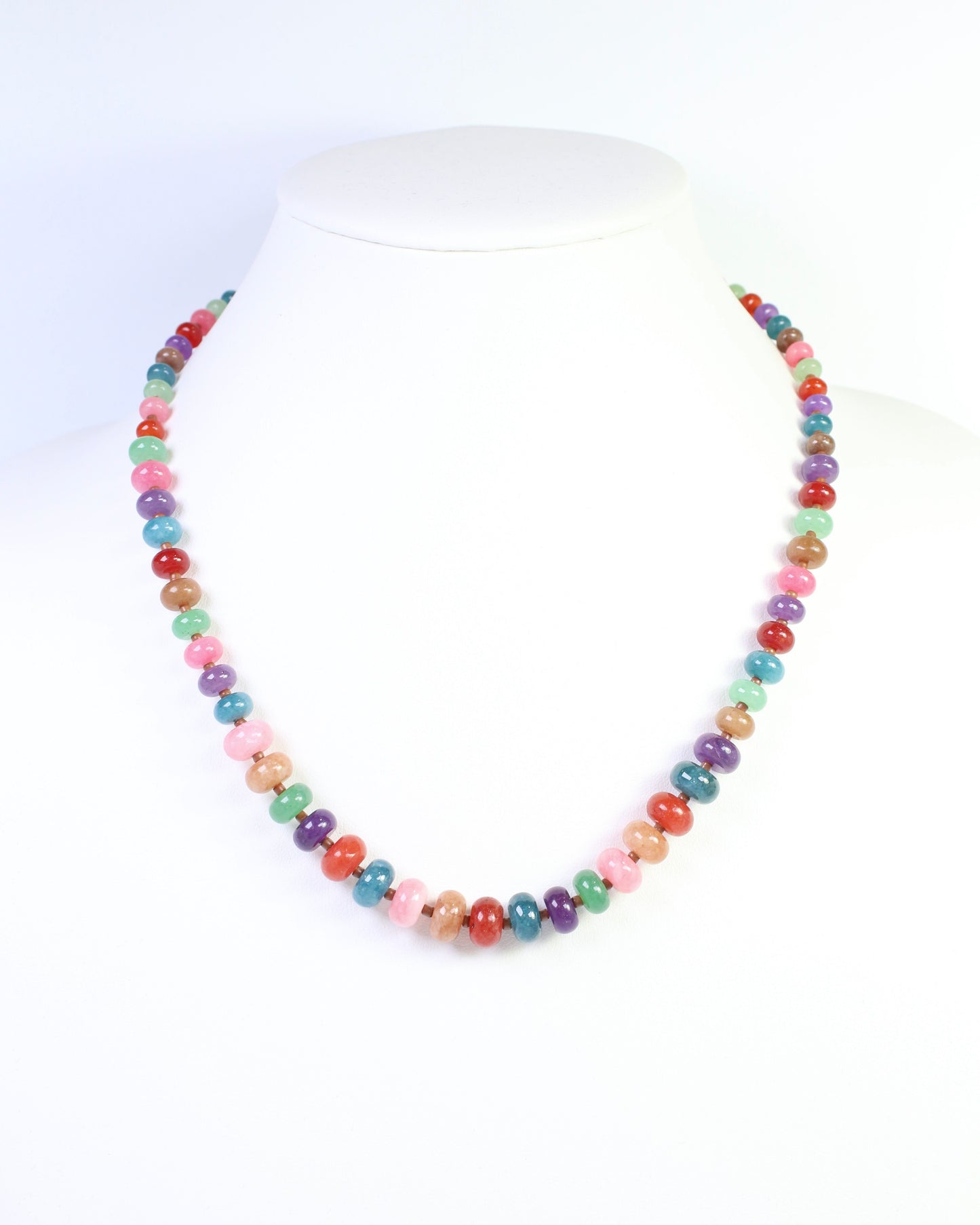 Marcela Stone Beaded Necklace Dark Multi