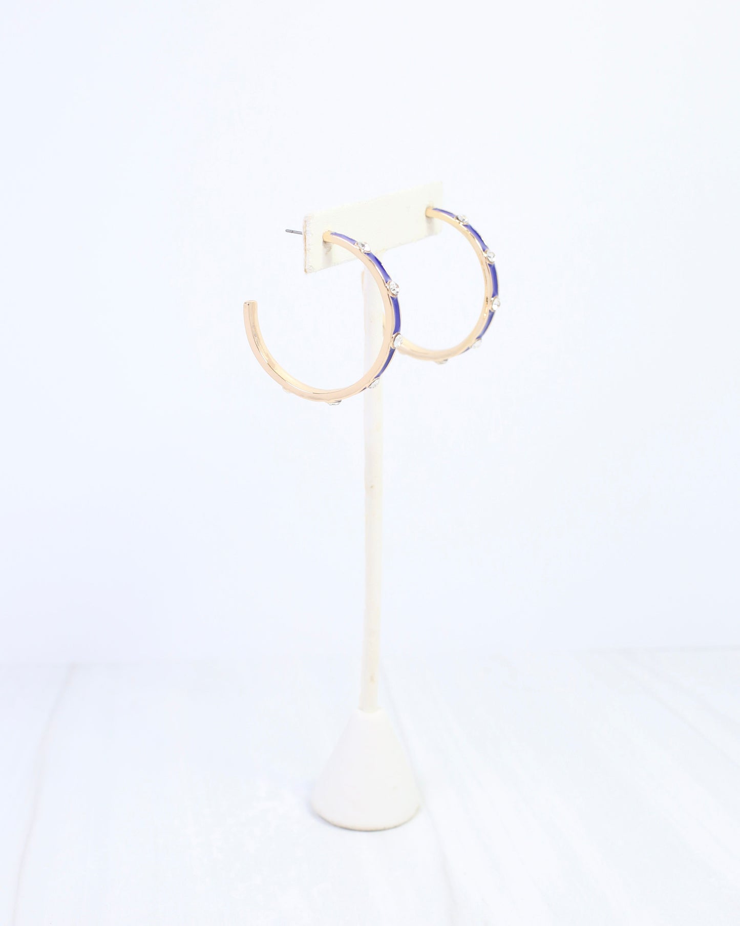 Bramwell Enamel Hoop Earring Navy