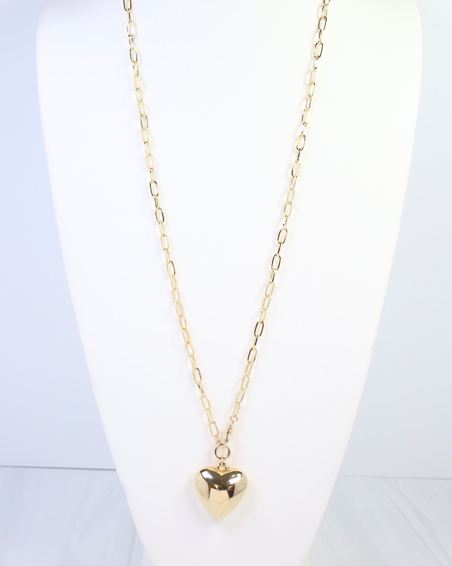 Newburgh Puffy Heart Link Necklace Gold
