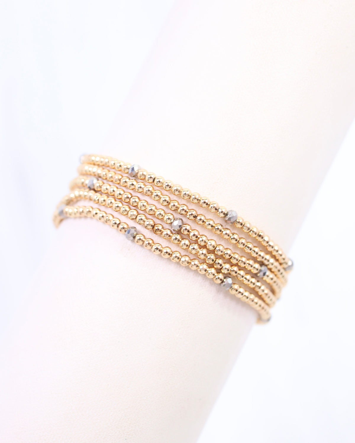 Malena Beaded Bracelet Set Hematite