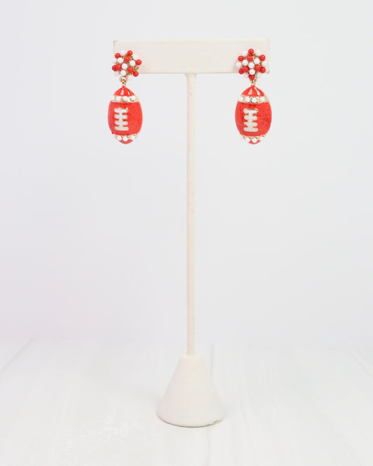 Adler Football Earring Red White