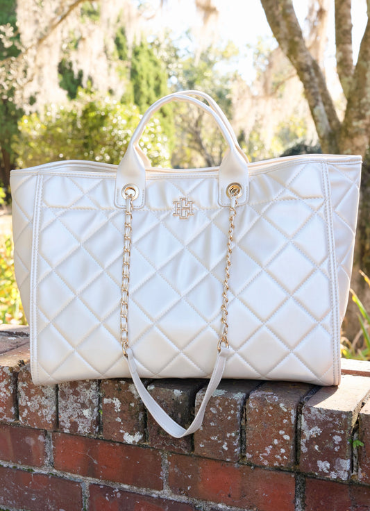 Melissa Tote Bag Pearl Quilted LD