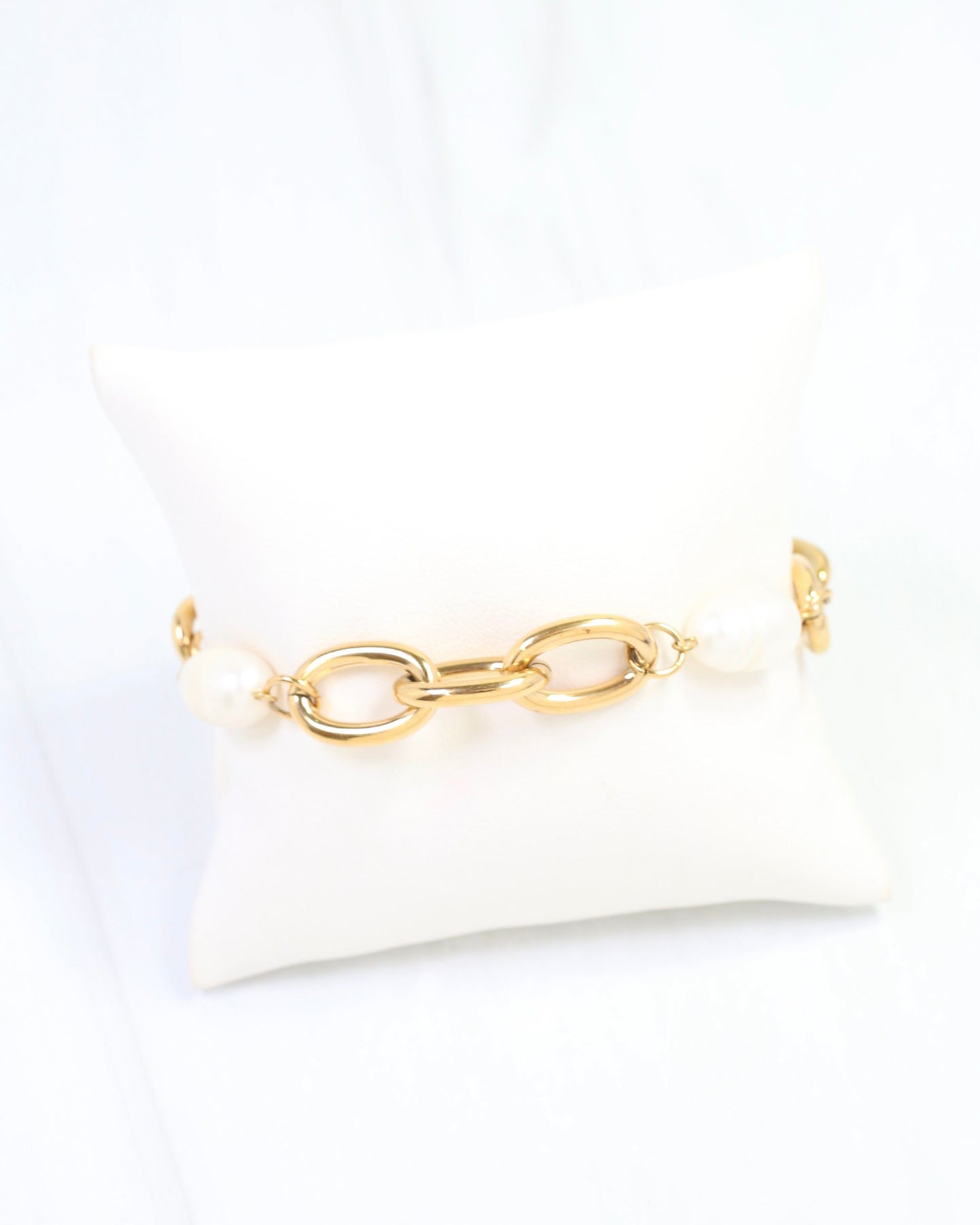Colleen Pearl Link Bracelet WP Gold