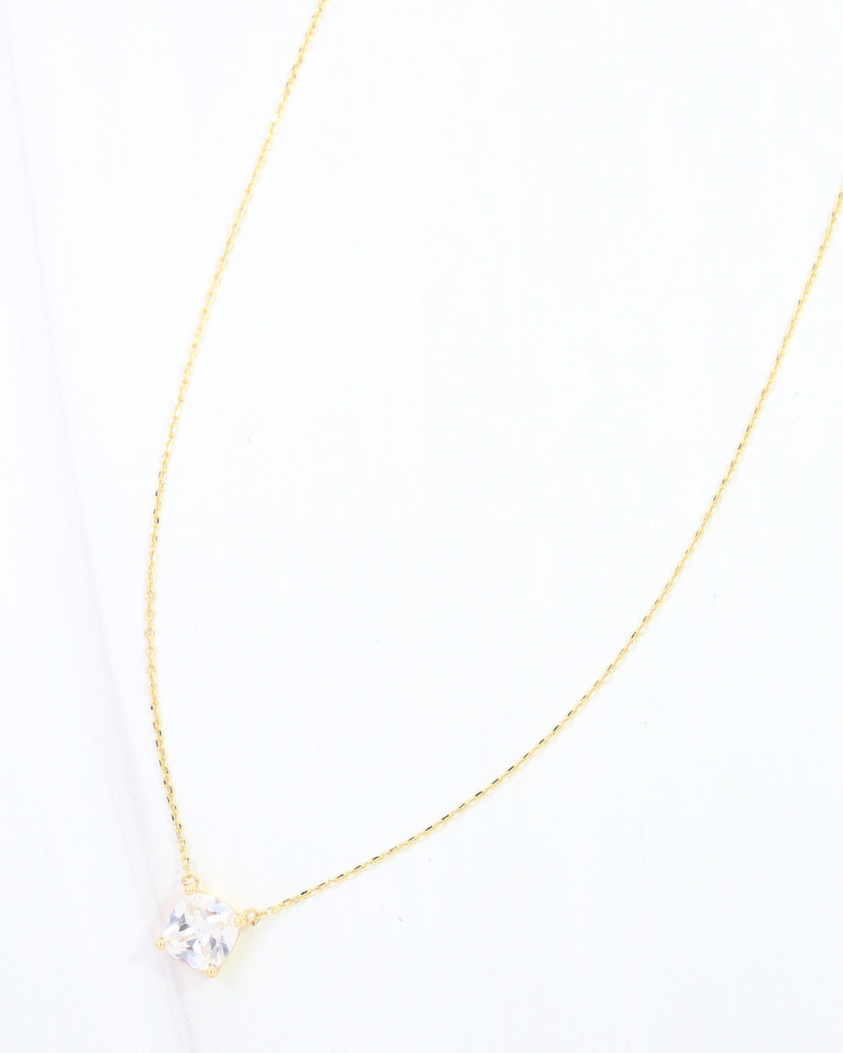 Shay Square Cut CZ Necklace WR Gold