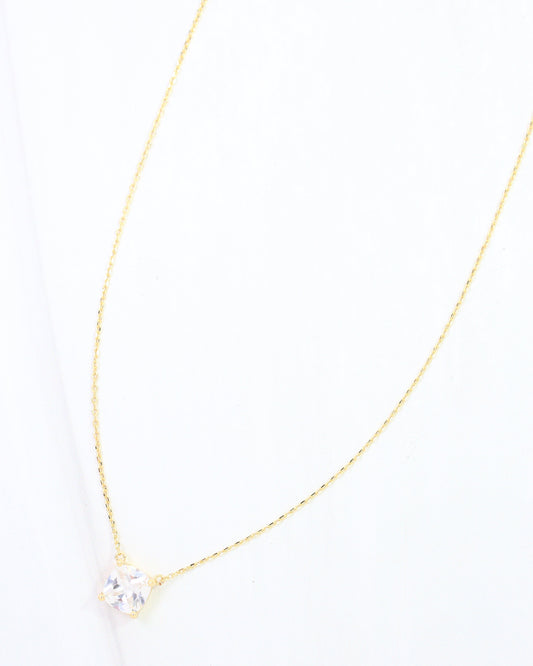 Shay Square Cut CZ Necklace WR Gold