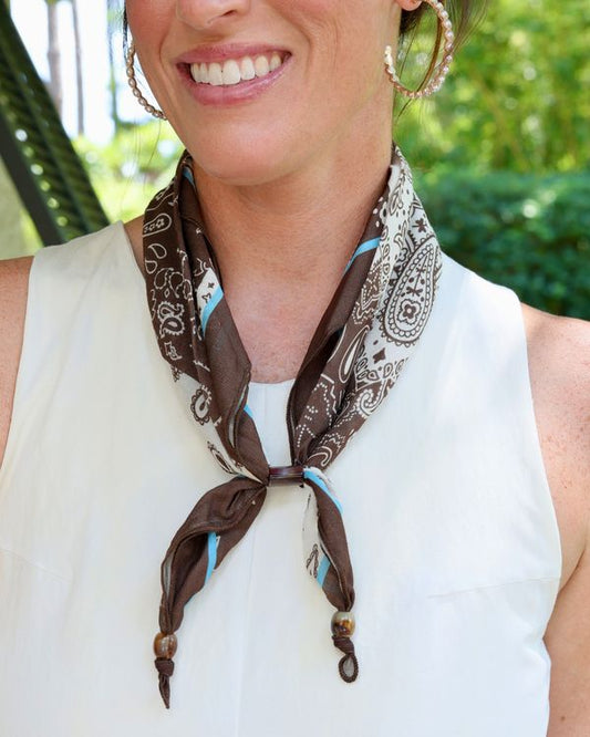 Abinger Adjustable Scarf Brown Paisley