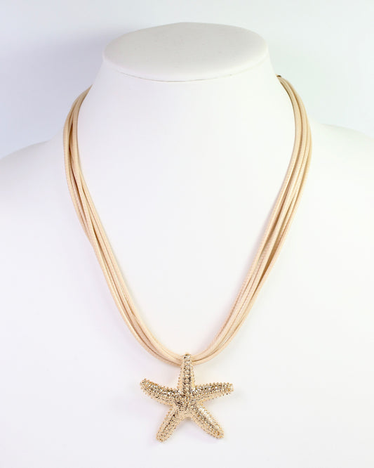 Lancaster Starfish Cord Necklace Natural