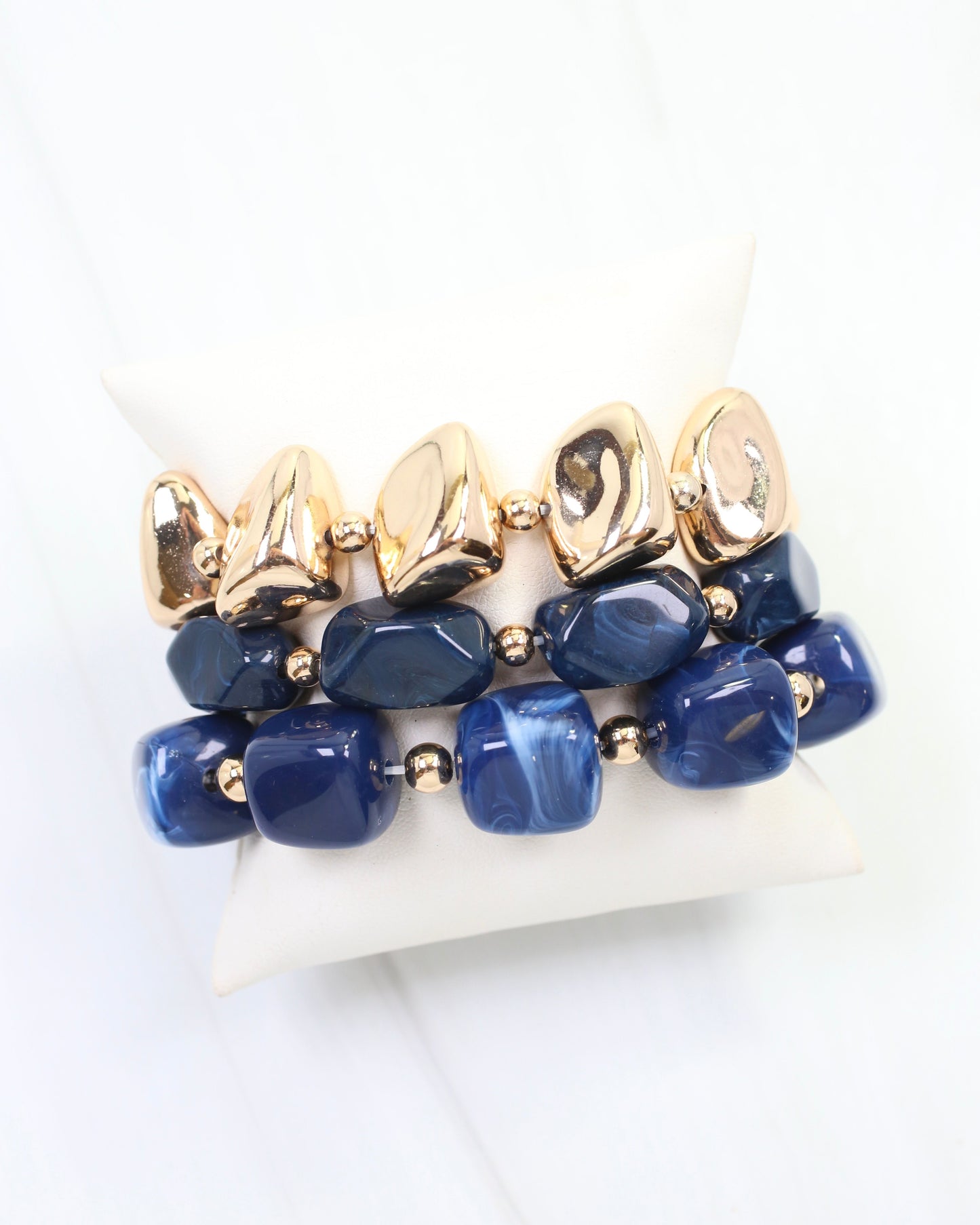 Rayna Beaded Bracelet Set Navy