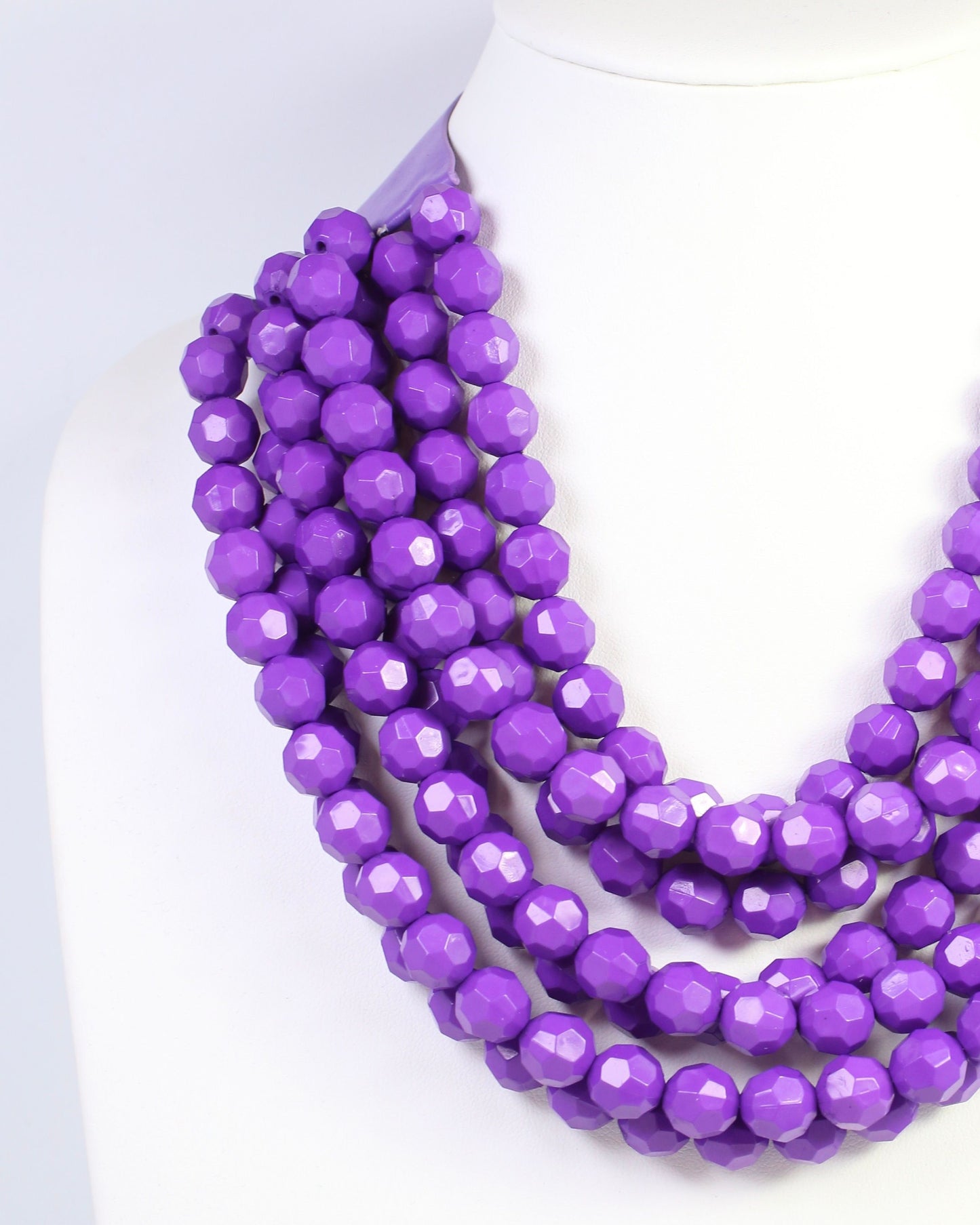 Cadence Layered Beaded Necklace Purple