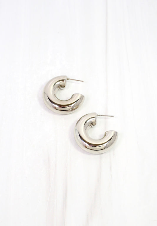 Rushing Hoop Earring WP Silver