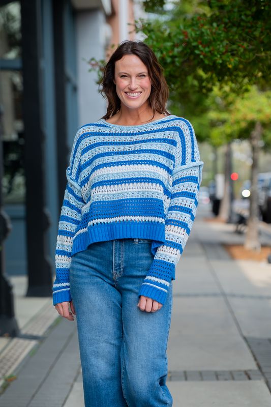 Vernon Boat Neck Striped Sweater