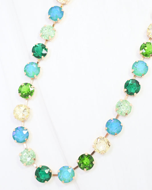 Donimica Rhinestone Necklace Green Multi