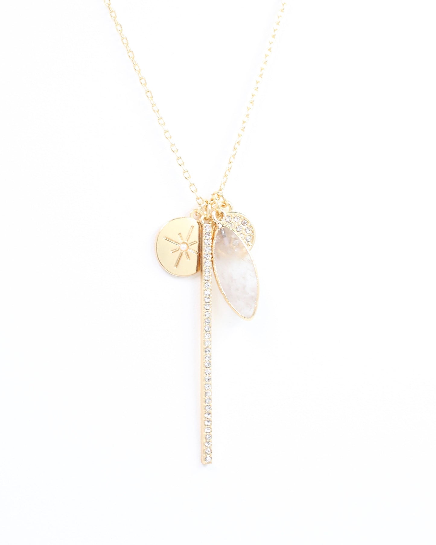 Maryland Long Charm Necklace Gold