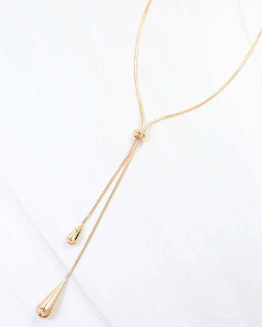 Mount Vernon Teardrop Slider Necklace Gold