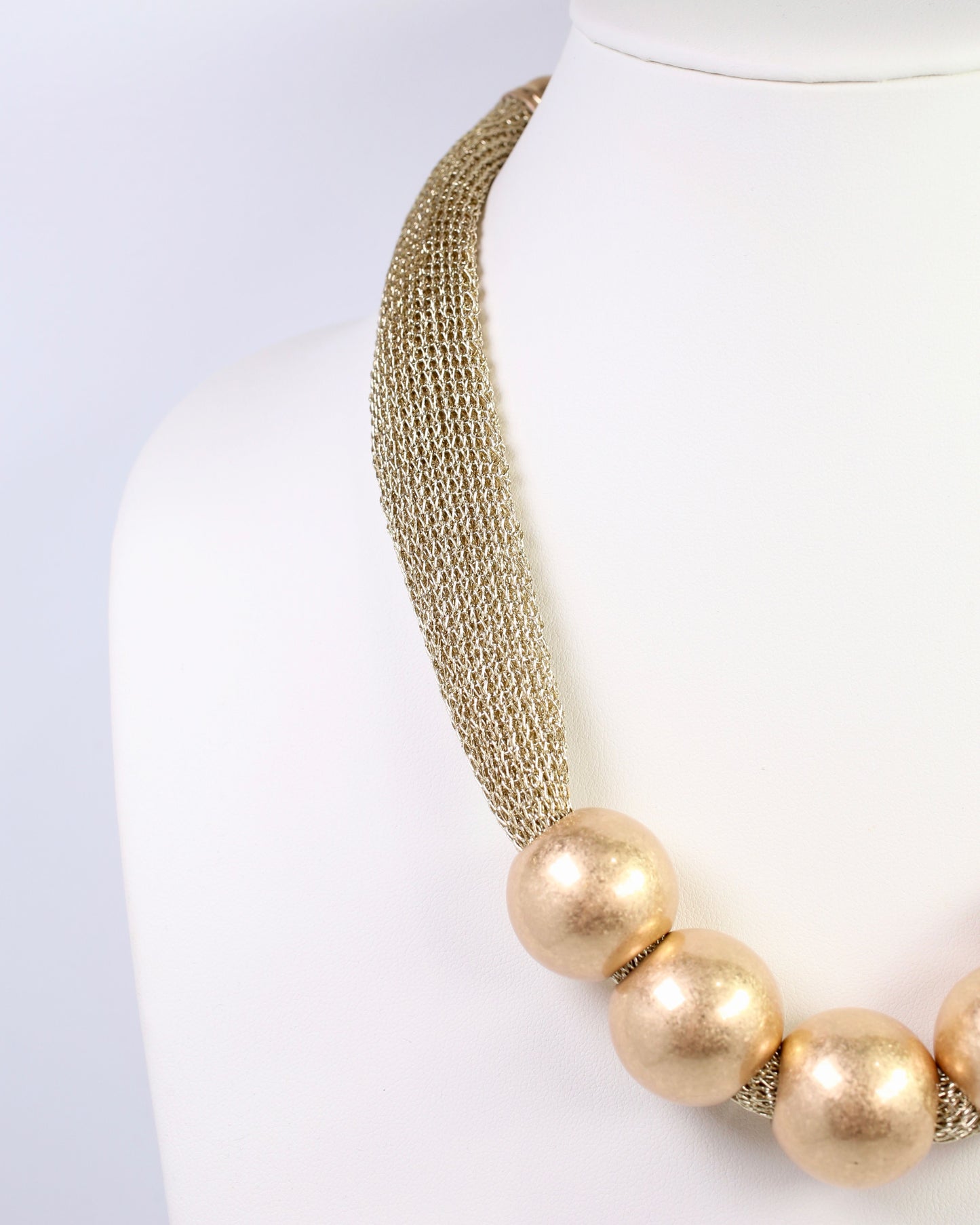 Manistee Statement Necklace Worn Gold