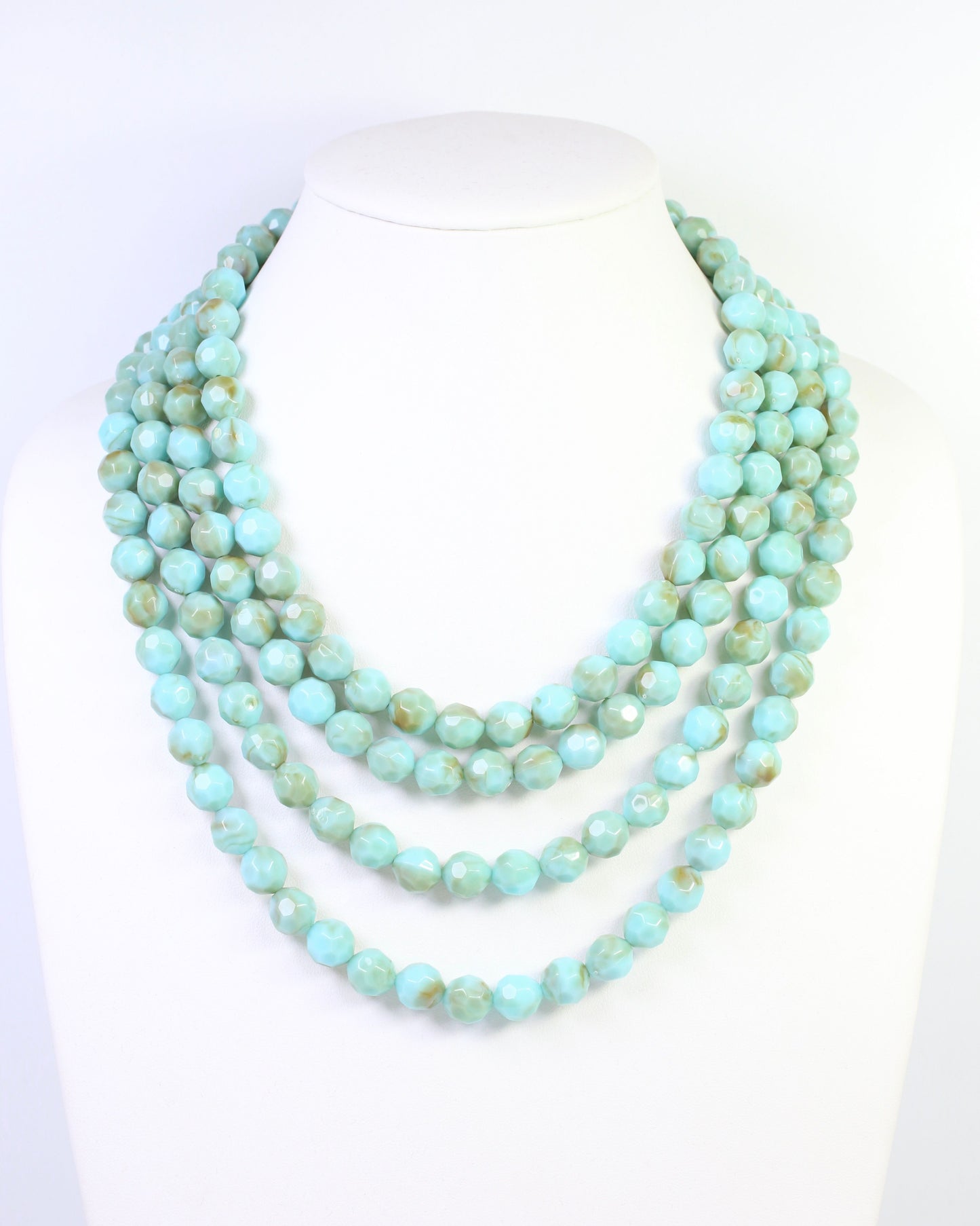 Mariam Beaded Layered Buckle Necklace Turquoise