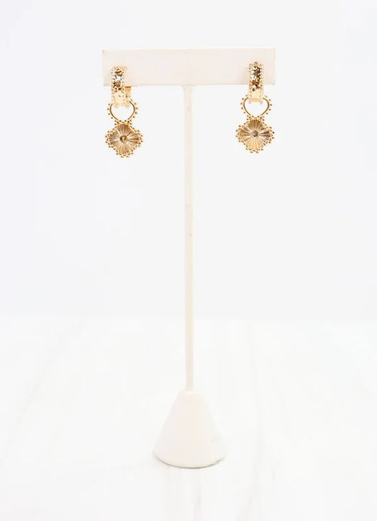 Corbett Clover Hoop Earring Gold