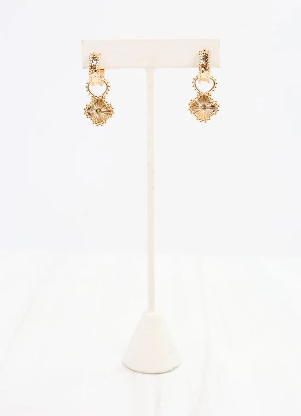 Corbett Clover Hoop Earring Gold