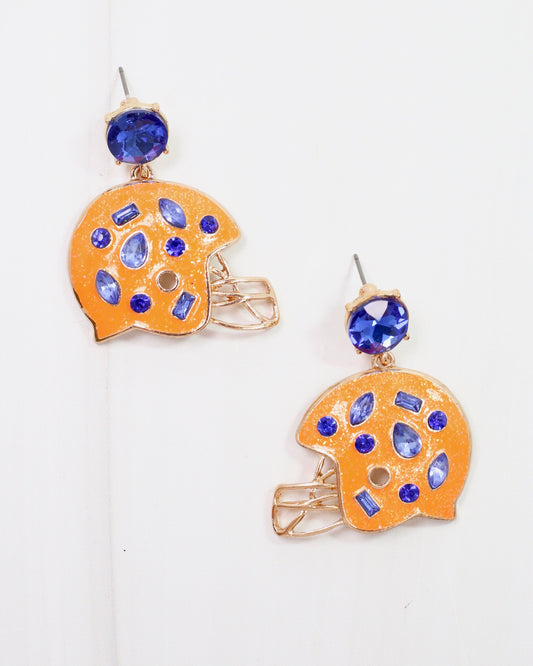 Halsey Helmet Earring Orange Blue