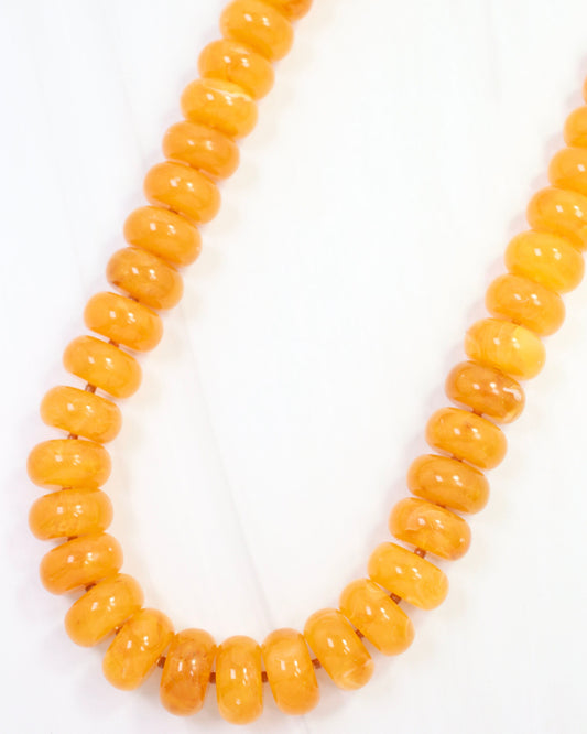 Pipestone Marble Beaded Necklace Mustard