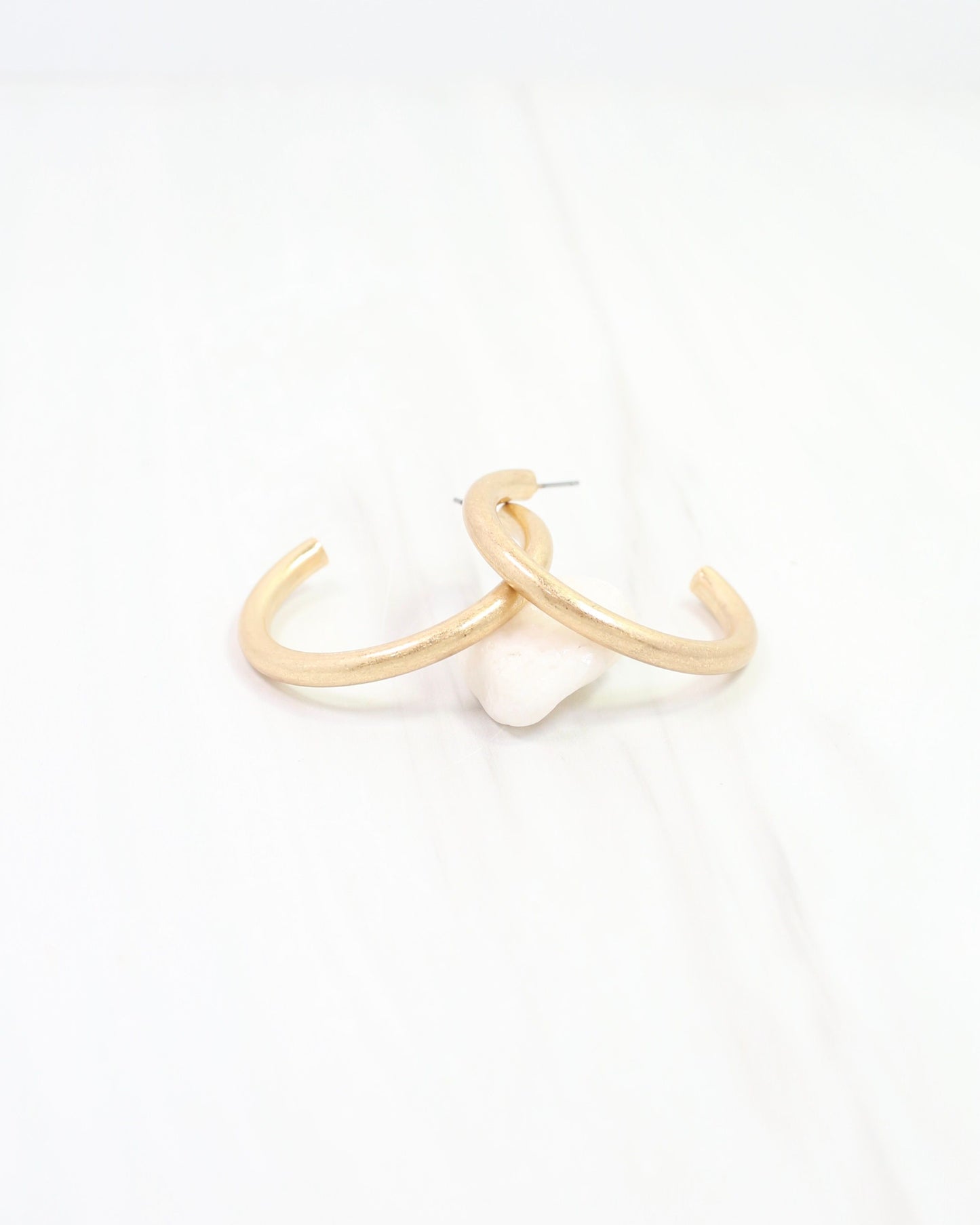 Lexi Small Hoop Earring WR Worn Gold