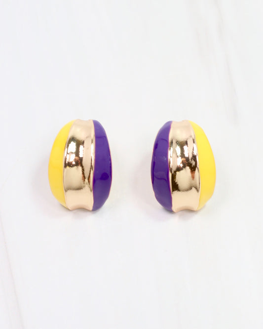 Penney Hoop Earring Purple Yellow