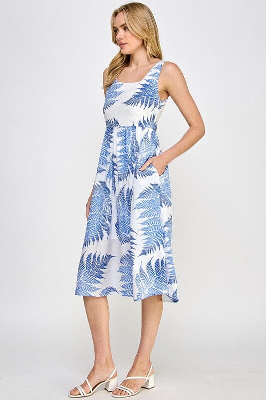 Yours to Keep Blue Tropics Midi Dress - Caroline Hill