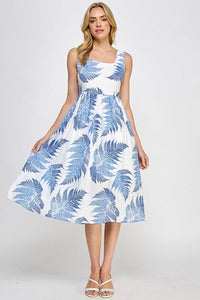 Yours to Keep Blue Tropics Midi Dress - Caroline Hill