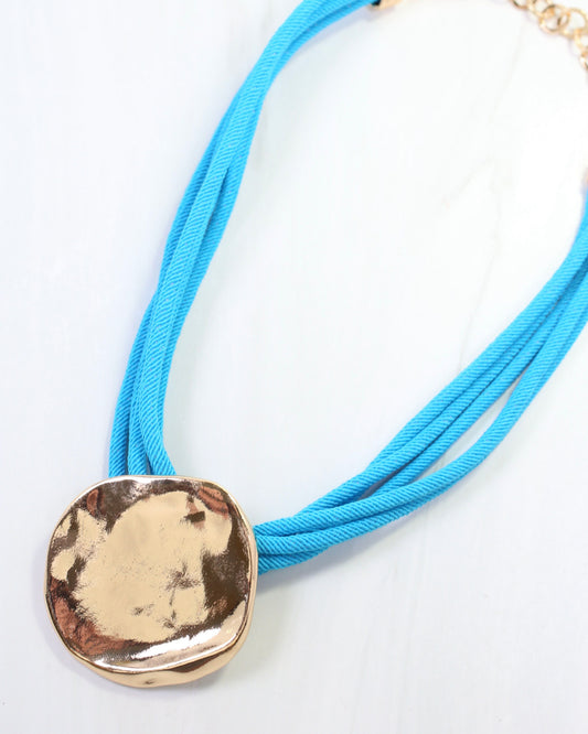 Calia Gold Pendant Cord Necklace Turquoise